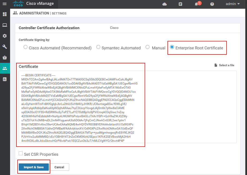 Controller Certificate Authorization