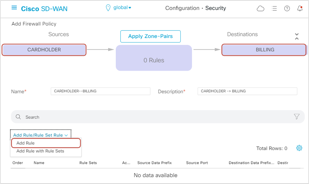 Adding firewall rules