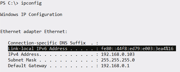 IPv6 Link-local address autoconfigured on Windows