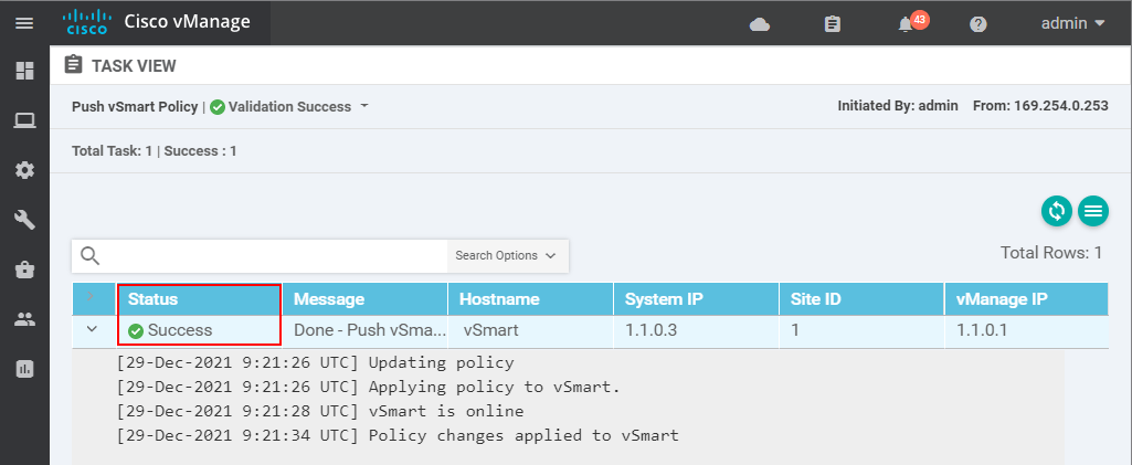 Configuring a Centralized Control Polocy - step 15