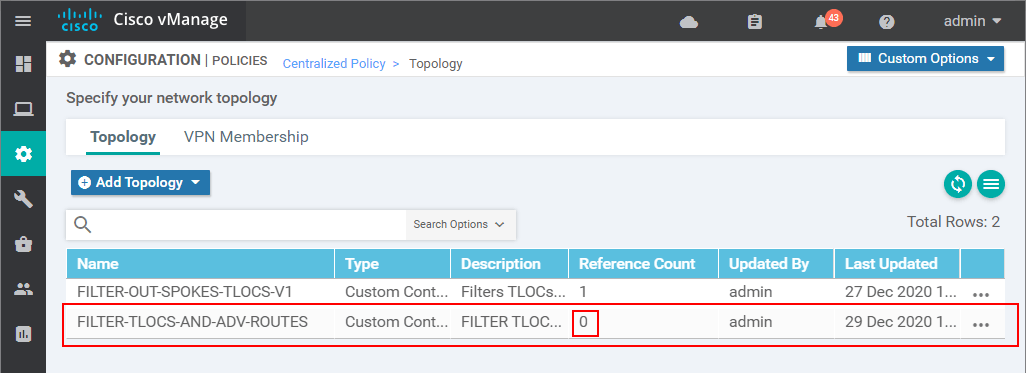 Configuring a Centralized Control Polocy - step 8