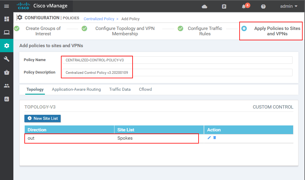 Enabling spoke-to-spoke communication - Step 14