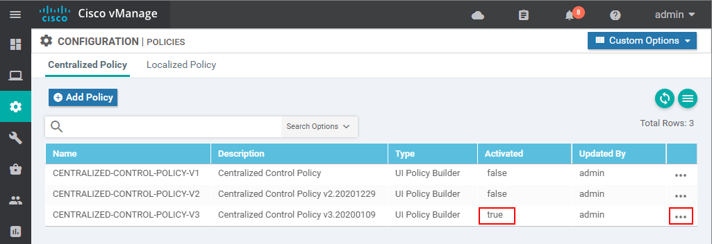 Creating an inbound Centralized Control Policy - step 11