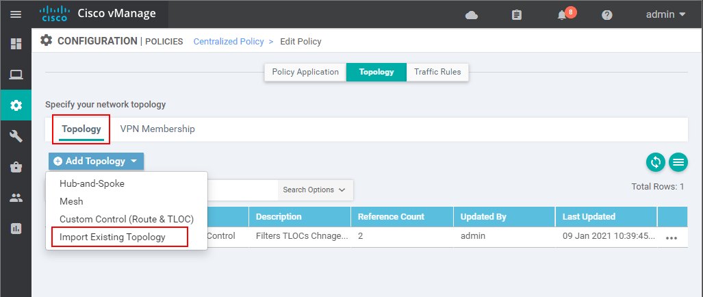 Creating an inbound Centralized Control Policy - step 14