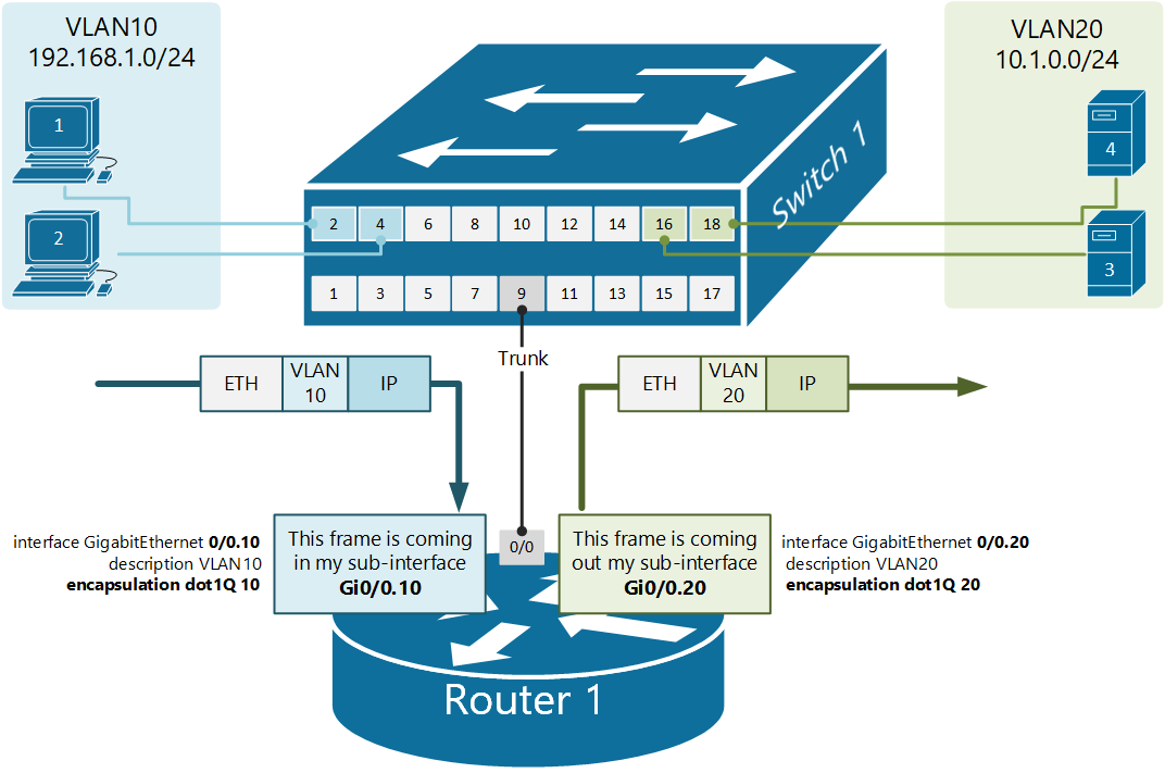 A router on a stick, physical view